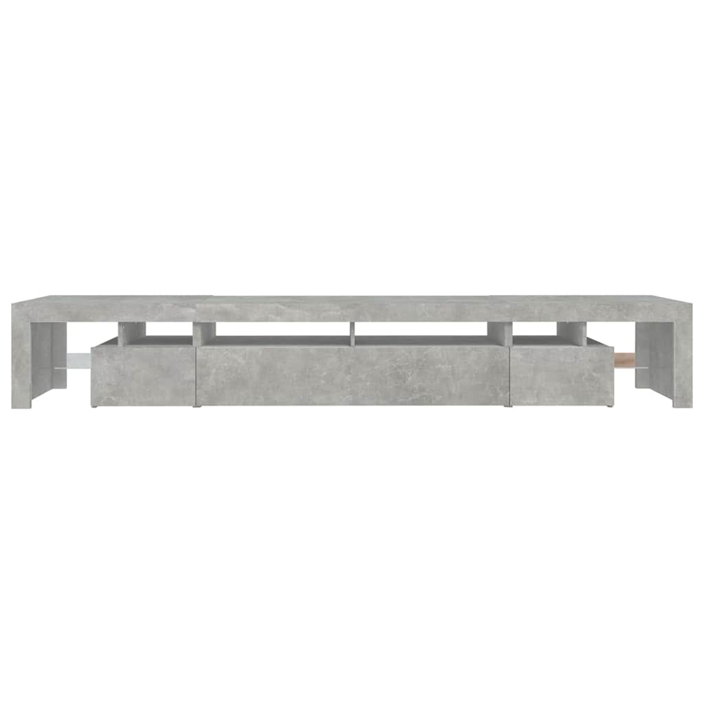 vidaXL TV-Schrank mit LED-Leuchten Betongrau 260x36,5x40 cm