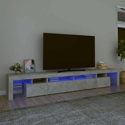 vidaXL TV-Schrank mit LED-Leuchten Betongrau 260x36,5x40 cm