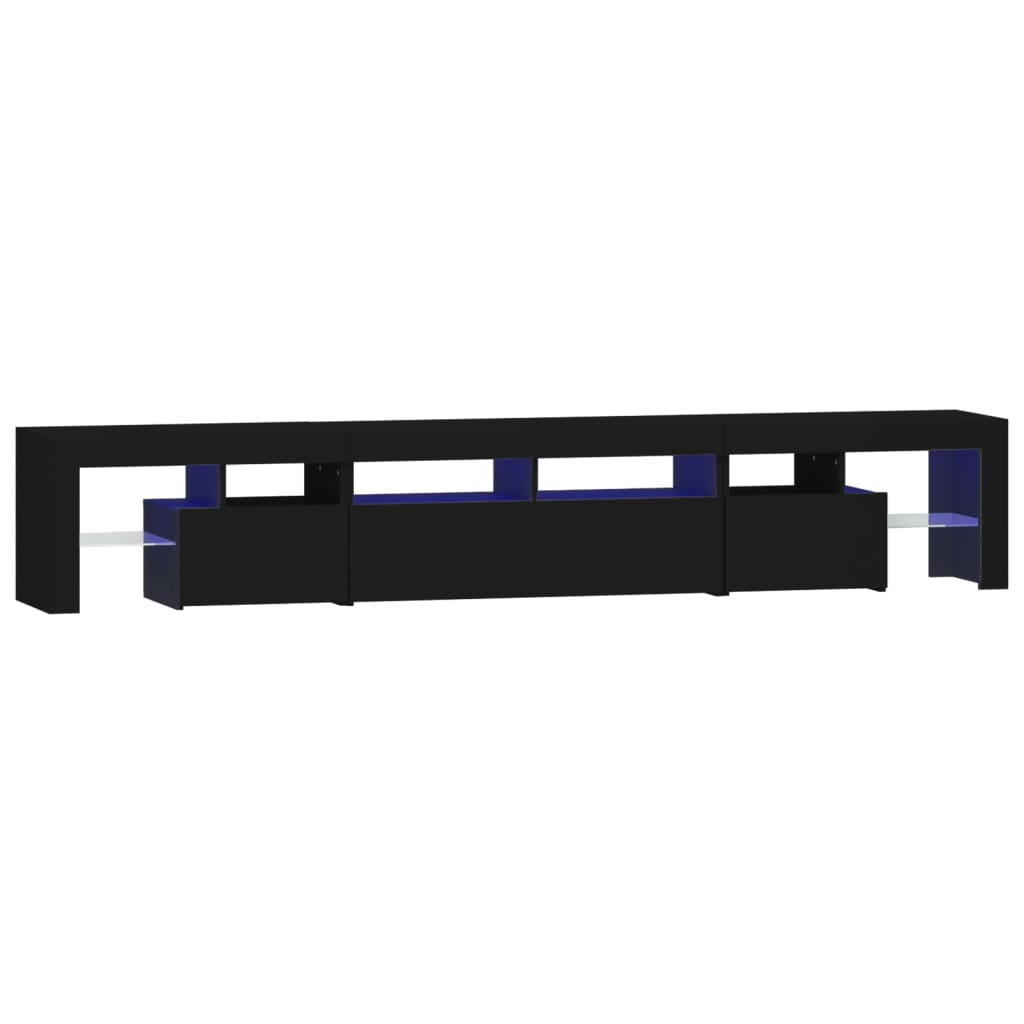 vidaXL TV-Schrank mit LED-Leuchten Schwarz 230x36,5x40 cm