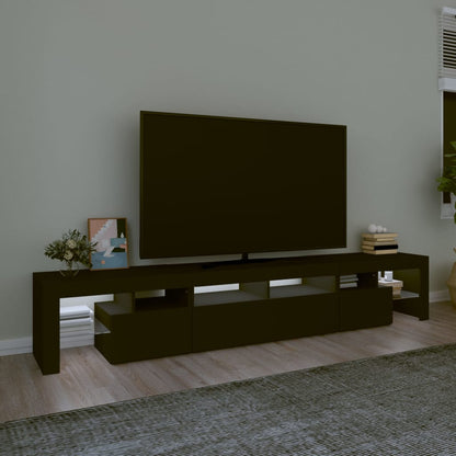 vidaXL TV-Schrank mit LED-Leuchten Schwarz 230x36,5x40 cm