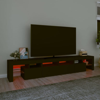 vidaXL TV-Schrank mit LED-Leuchten Schwarz 230x36,5x40 cm