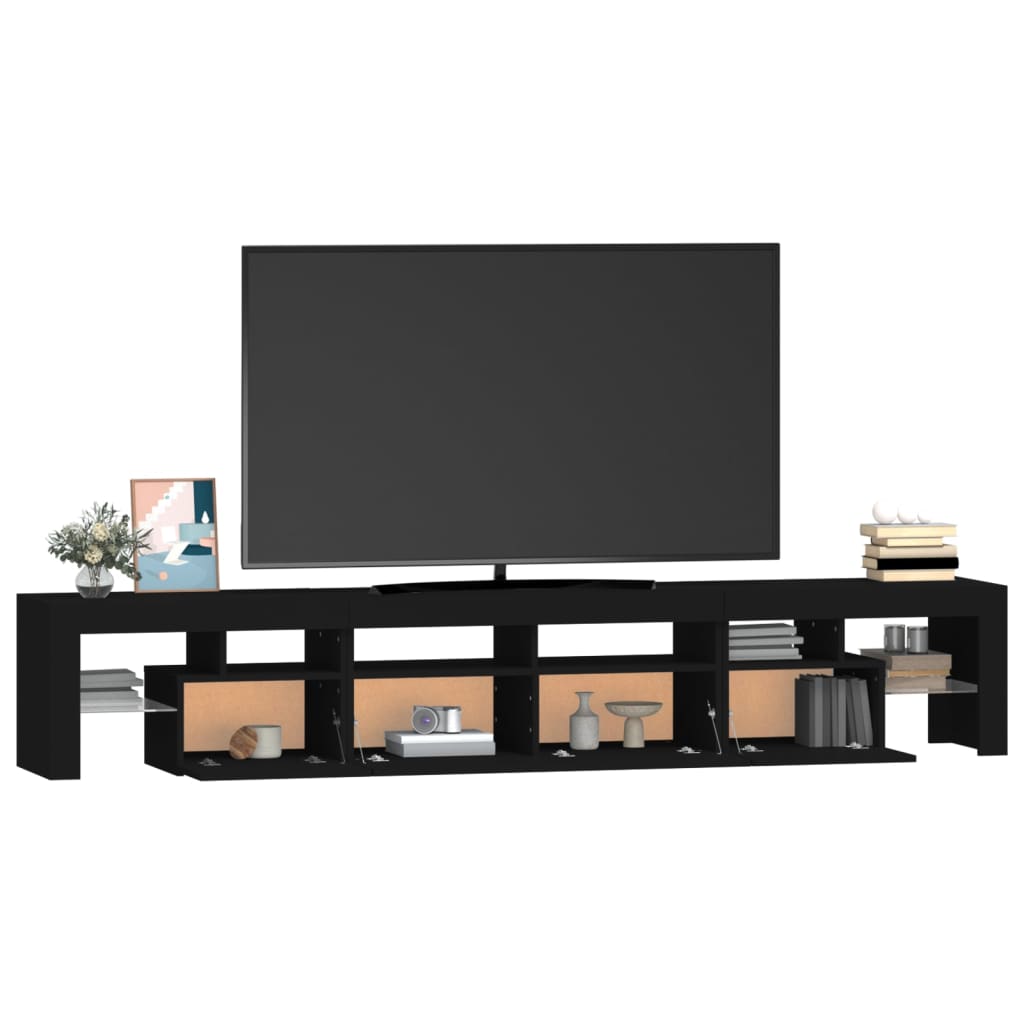 vidaXL TV-Schrank mit LED-Leuchten Schwarz 230x36,5x40 cm