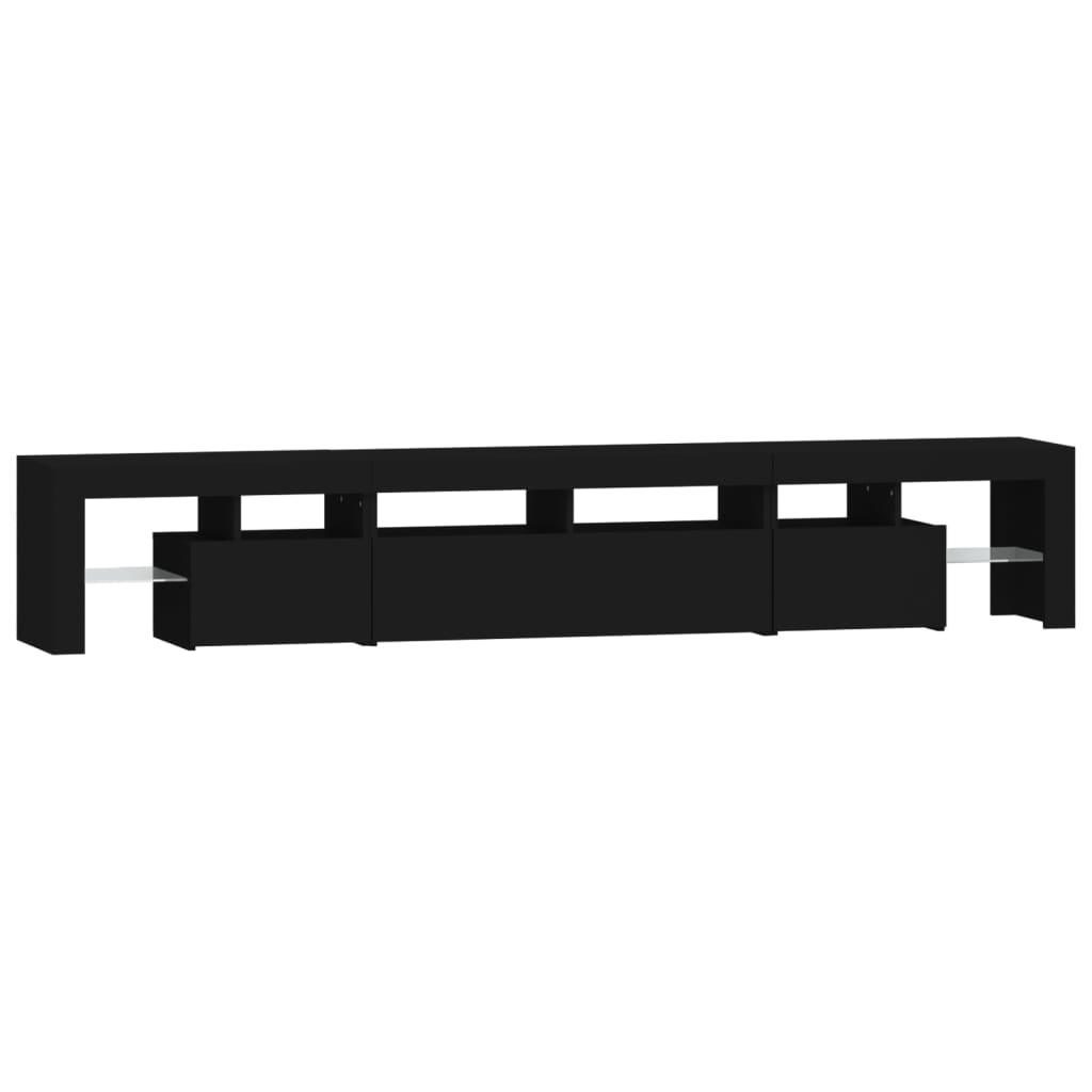 vidaXL TV-Schrank mit LED-Leuchten Schwarz 230x36,5x40 cm