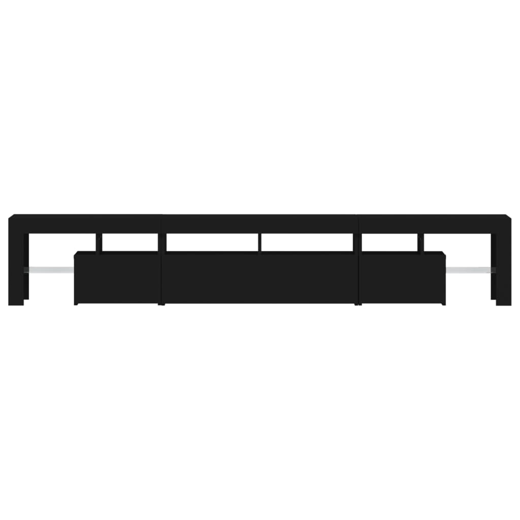 vidaXL TV-Schrank mit LED-Leuchten Schwarz 230x36,5x40 cm