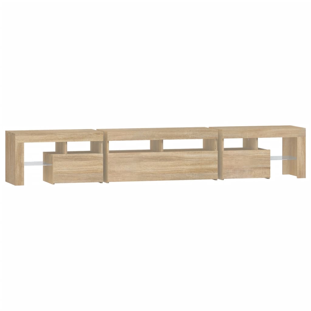 vidaXL TV-Schrank mit LED-Leuchten Sonoma-Eiche 230x36,5x40 cm