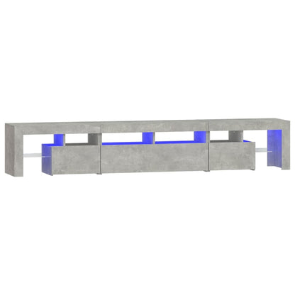 Meuble TV vidaXL avec lumières LED gris béton 230x36,5x40 cm