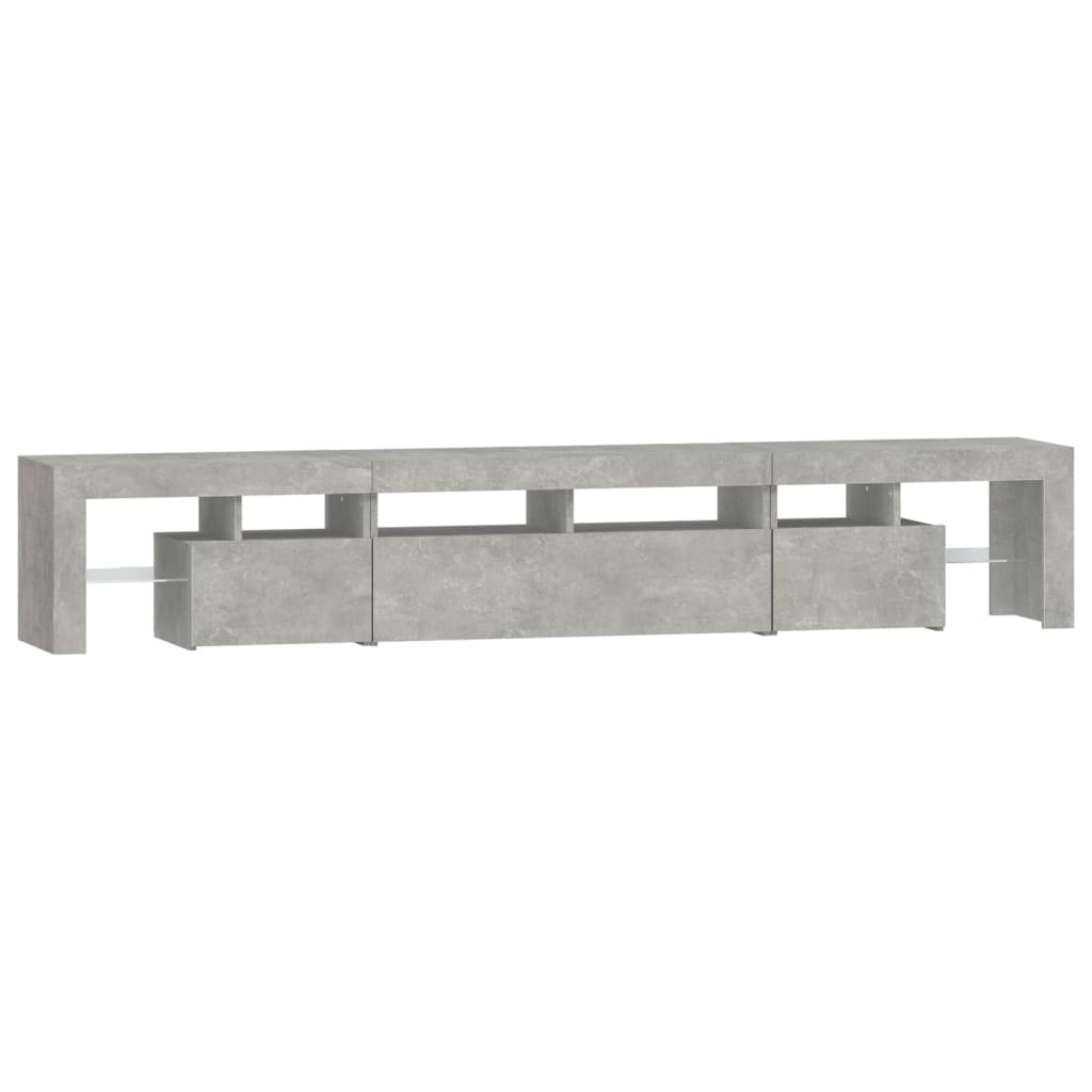 Meuble TV vidaXL avec lumières LED gris béton 230x36,5x40 cm