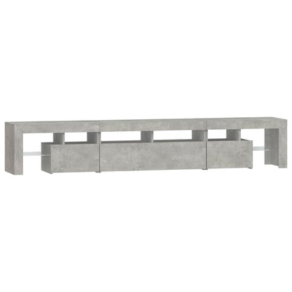 Meuble TV vidaXL avec lumières LED gris béton 230x36,5x40 cm