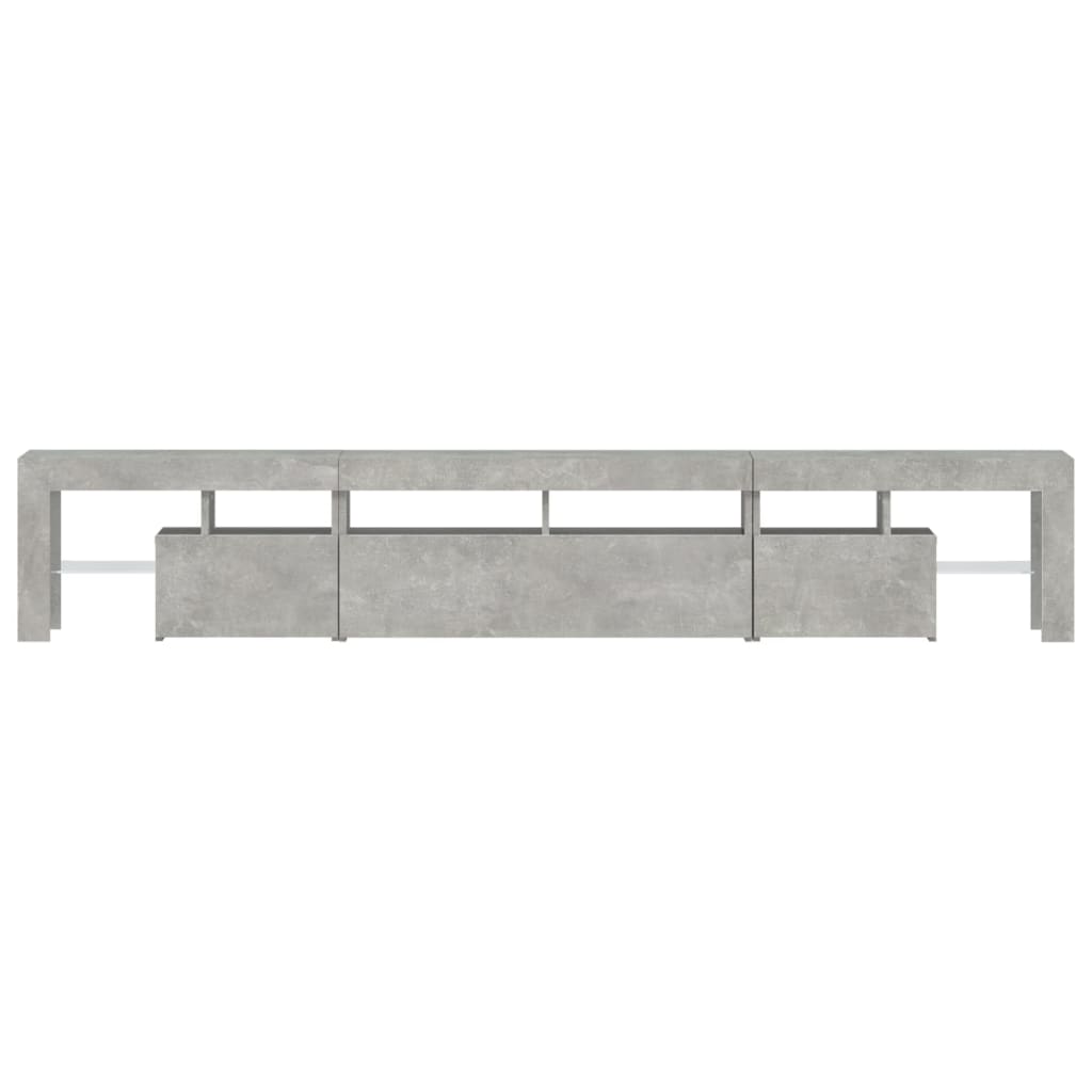 Meuble TV vidaXL avec lumières LED gris béton 230x36,5x40 cm