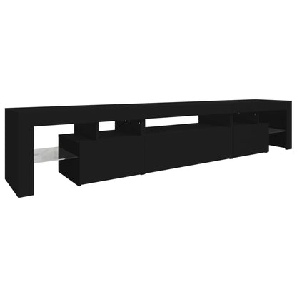 vidaXL TV-Schrank mit LED-Leuchten Schwarz 215x36,5x40 cm