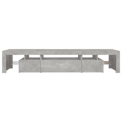 vidaXL Meuble TV avec lumières LED Gris béton 215x36,5x40 cm