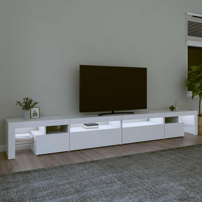 Meuble TV vidaXL avec lumières LED blanc 290x36,5x40 cm
