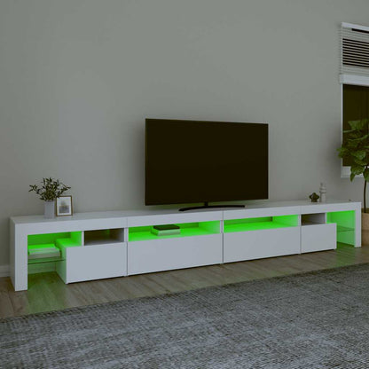 Meuble TV vidaXL avec lumières LED blanc 290x36,5x40 cm