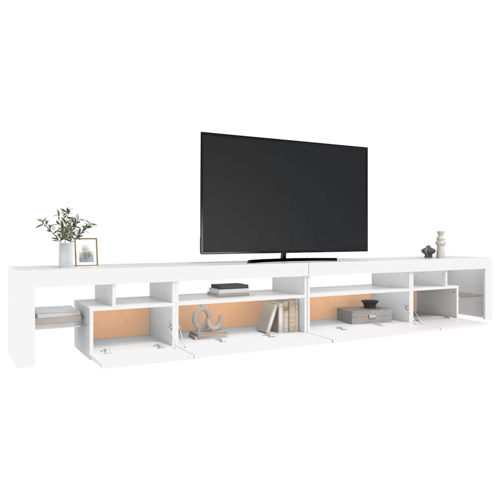 Meuble TV vidaXL avec lumières LED blanc 290x36,5x40 cm
