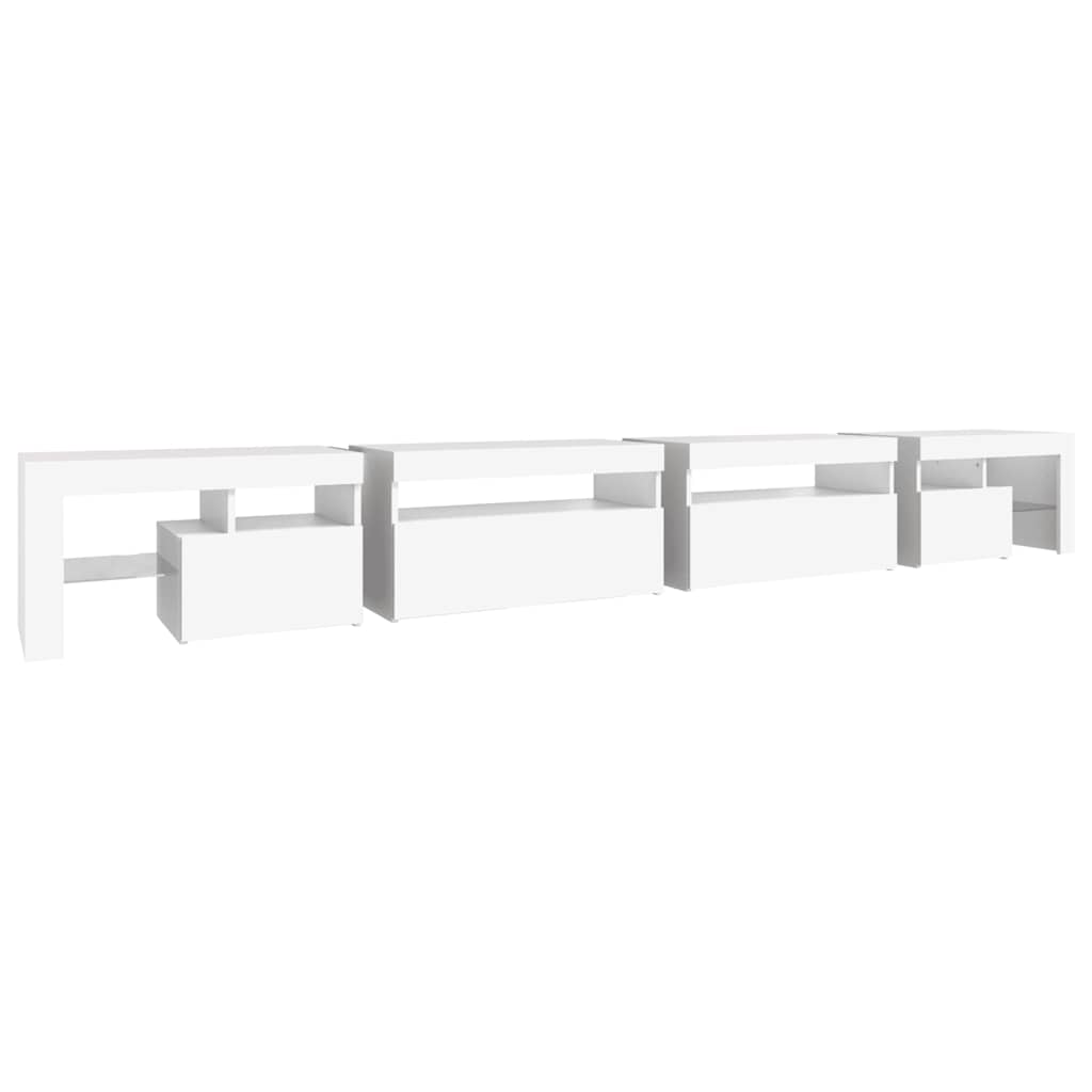 Meuble TV vidaXL avec lumières LED blanc 290x36,5x40 cm