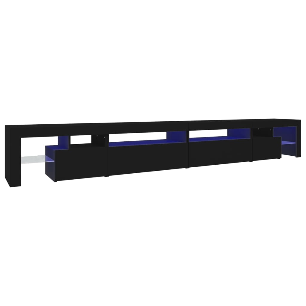 vidaXL TV-Schrank mit LED-Leuchten Schwarz 290x36,5x40 cm