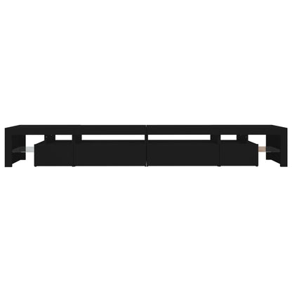 vidaXL TV-Schrank mit LED-Leuchten Schwarz 290x36,5x40 cm