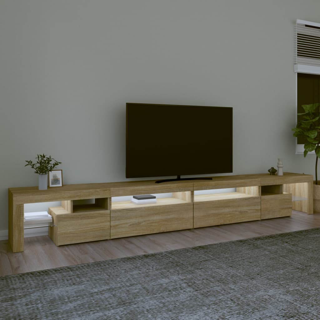 vidaXL TV-Schrank mit LED-Leuchten Sonoma-Eiche 290x36,5x40 cm