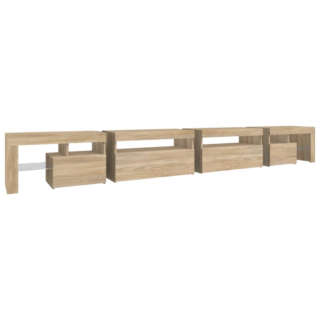 vidaXL TV-Schrank mit LED-Leuchten Sonoma-Eiche 290x36,5x40 cm