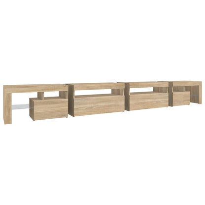 vidaXL TV-Schrank mit LED-Leuchten Sonoma-Eiche 290x36,5x40 cm