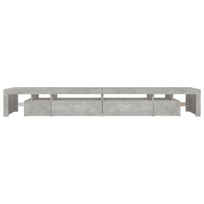 vidaXL Meuble TV avec lumières LED gris béton 290x36,5x40 cm