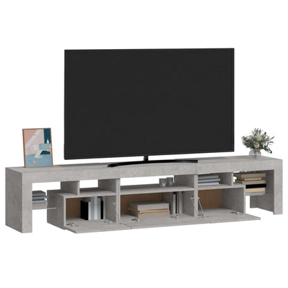 Meuble TV vidaXL avec lumières LED gris béton 200x36,5x40 cm