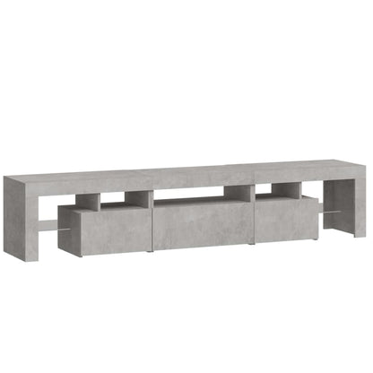 Meuble TV vidaXL avec lumières LED gris béton 200x36,5x40 cm
