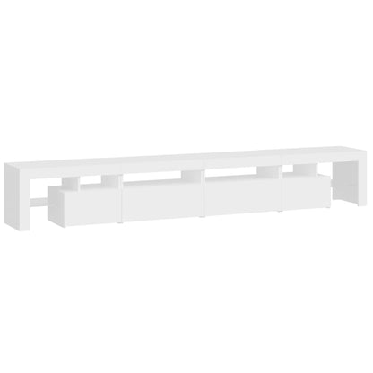 vidaXL Meuble TV avec lumières LED Blanc 260x36,5x40 cm