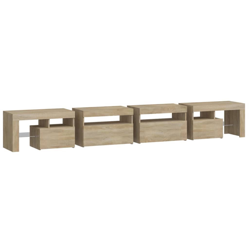 vidaXL TV-Schrank mit LED-Leuchten Sonoma-Eiche 260x36,5x40 cm