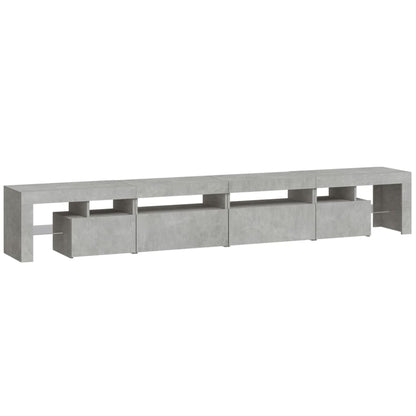 vidaXL Meuble TV avec lumières LED Gris béton 260x36,5x40 cm