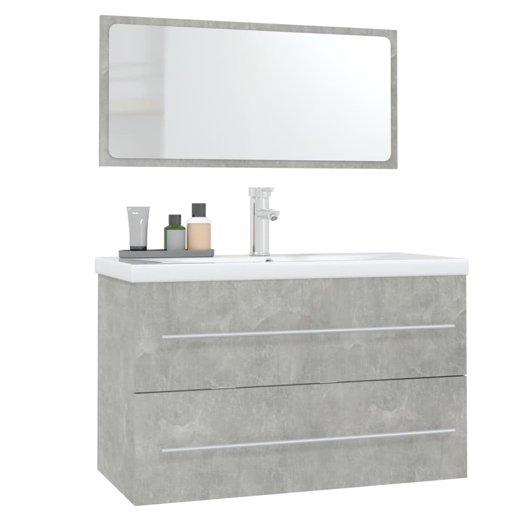 vidaXL Ensemble de meubles de salle de bain 3 pcs Gris béton