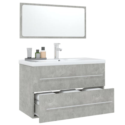vidaXL Ensemble de meubles de salle de bain 3 pcs Gris béton
