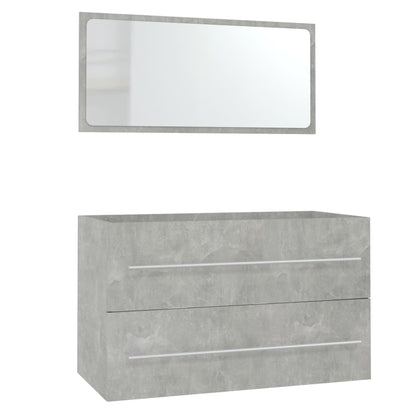 vidaXL Ensemble de meubles de salle de bain 3 pcs Gris béton