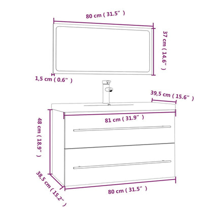 vidaXL Ensemble de meubles de salle de bain 3 pcs Gris béton