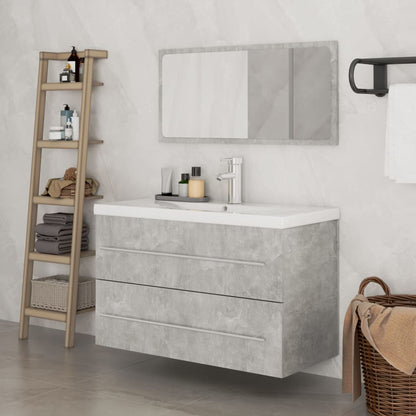 vidaXL Ensemble de meubles de salle de bain 3 pcs Gris béton