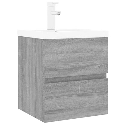 vidaXL Meuble de salle de bain avec lavabo intégré Gris Sonoma Aggloméré