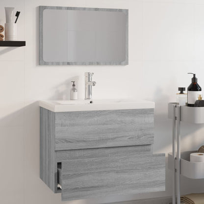 vidaXL Badmöbel-Set Grau Sonoma Holzwerkstoff