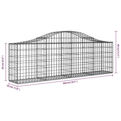 vidaXL Gabionen-Hochbeet 200x30x60/80 cm Acier galvanisé