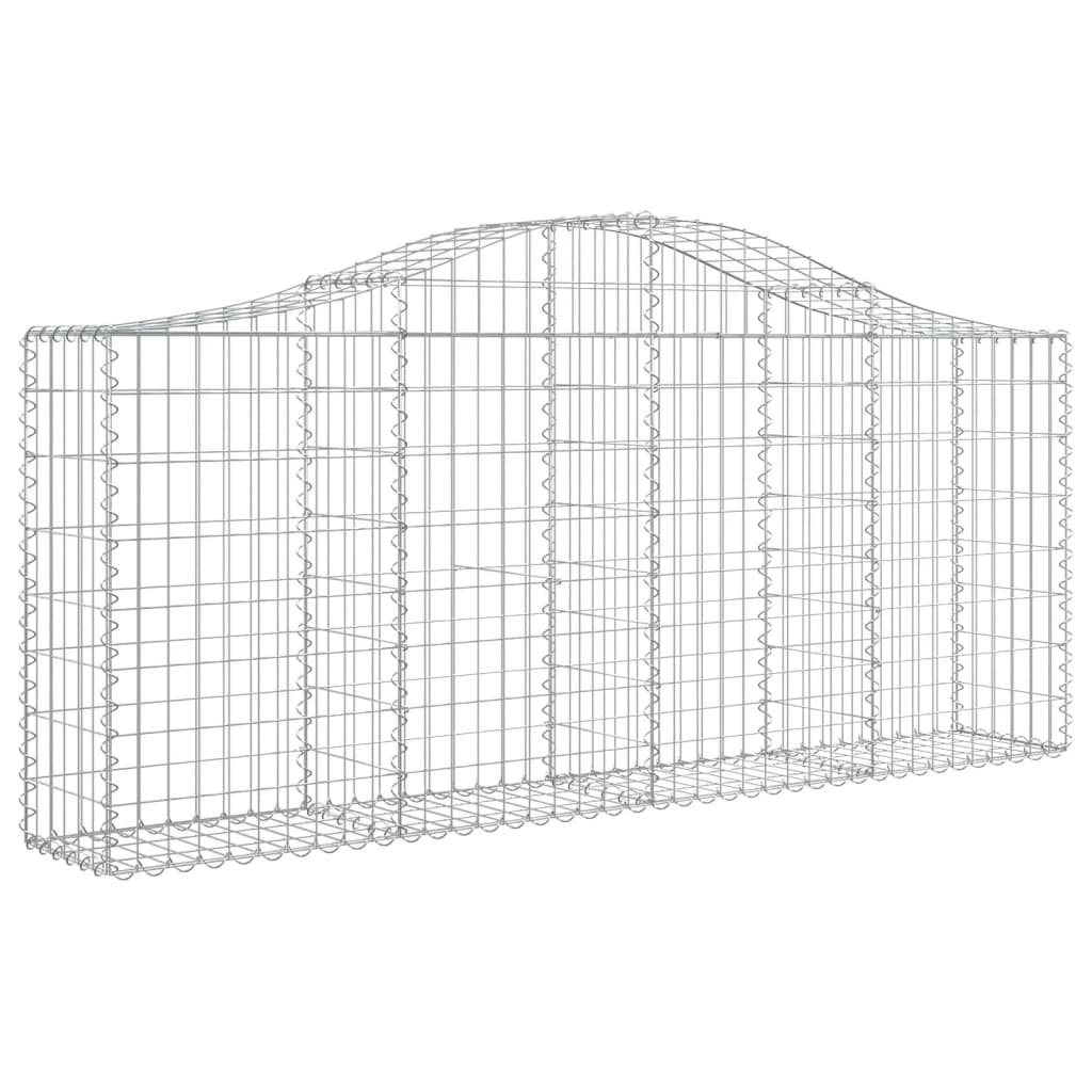 vidaXL Gabionenkorb mit Rundbogen 200x30x80/100 cm en fer galvanisé