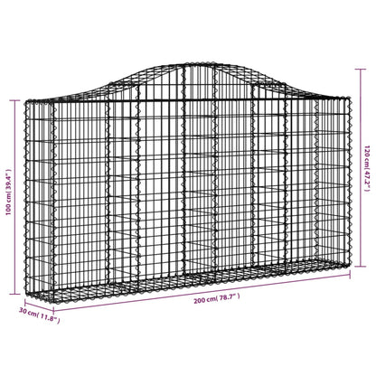 vidaXL Gabionen-Hochbeet 200x30x100/120 cm Fer galvanisé