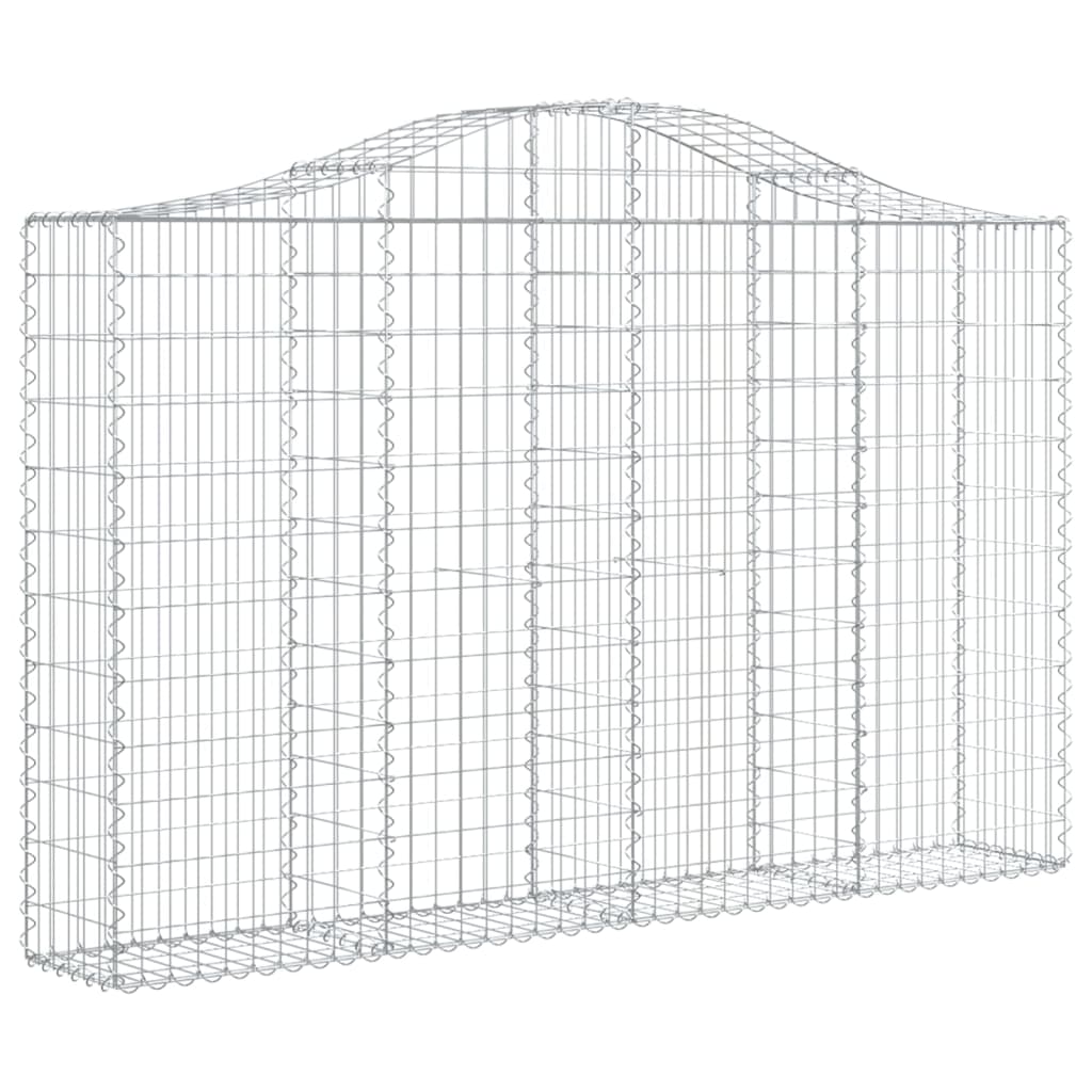 vidaXL Gabionenkorb mit hoher Wölbung 200x30x120/140 cm, verzinktes Eisen