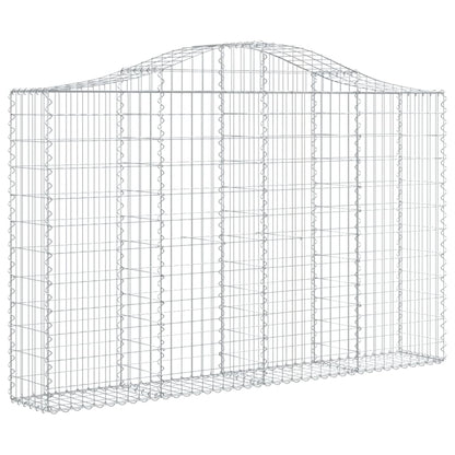 vidaXL Gabionenkorb mit hoher Wölbung 200x30x120/140 cm, verzinktes Eisen