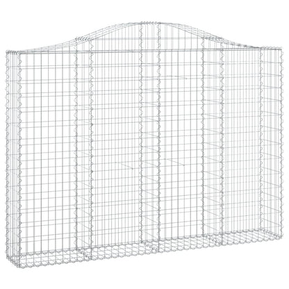 vidaXL Gabionenkorb mit Hochbogen 200x30x140/160 cm, Fer galvanisé