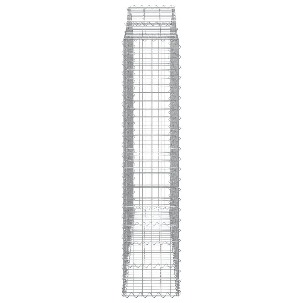 vidaXL Gabionenkorb mit Hochbogen 200x30x140/160 cm, Fer galvanisé