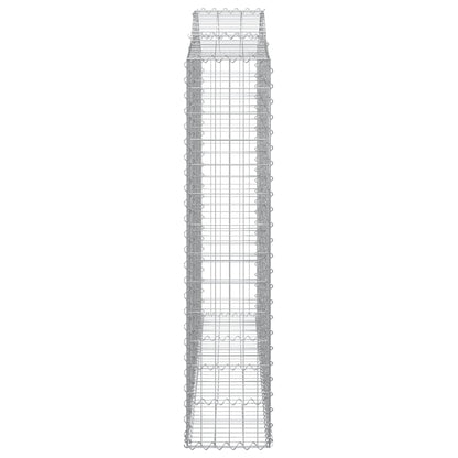 vidaXL Gabionenkorb mit Hochbogen 200x30x140/160 cm, Fer galvanisé