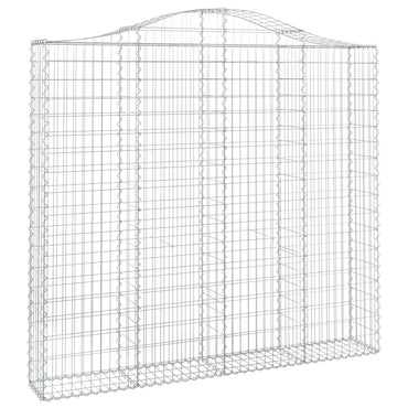vidaXL Gabionenkorb mit Hochbogen 200x30x180/200 cm, Fer galvanisé