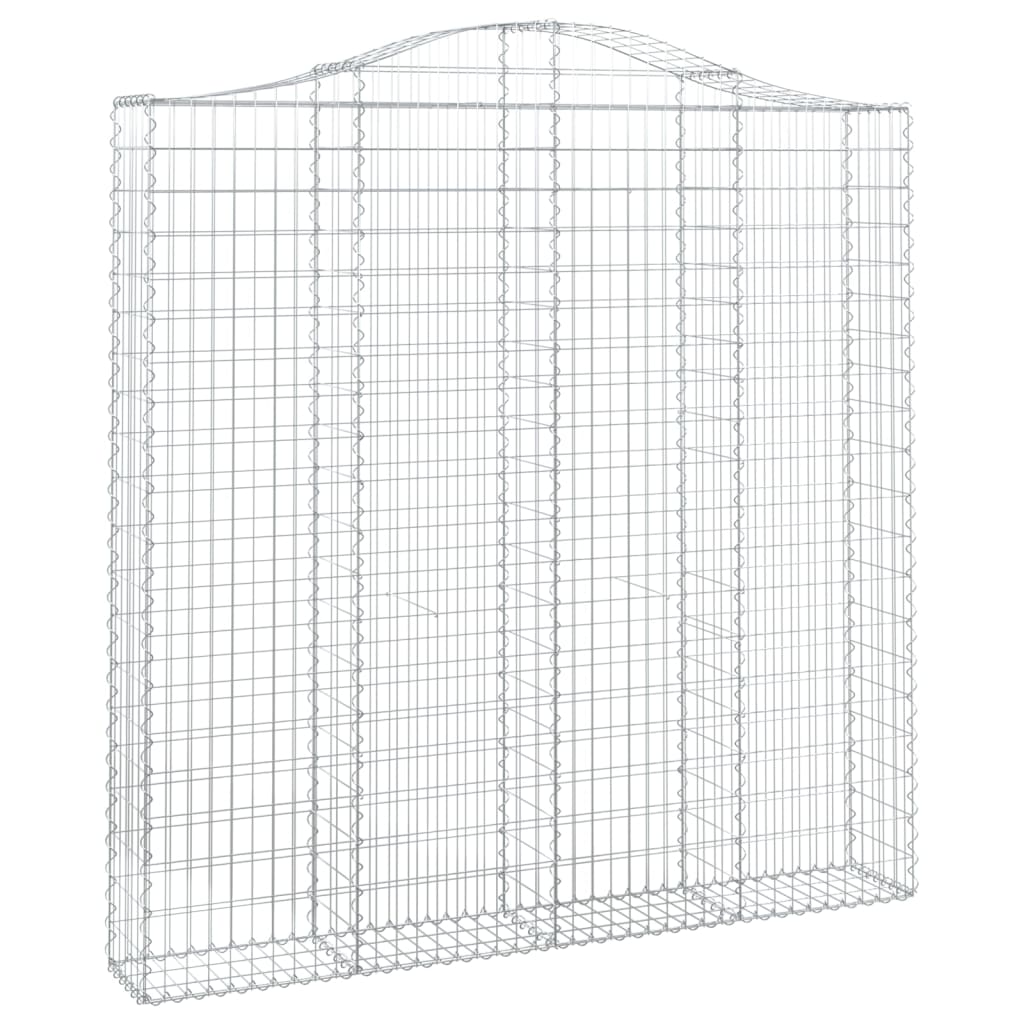 vidaXL Gabione mit Hochbogen 200x30x200/220 cm Verzinktes Eisen