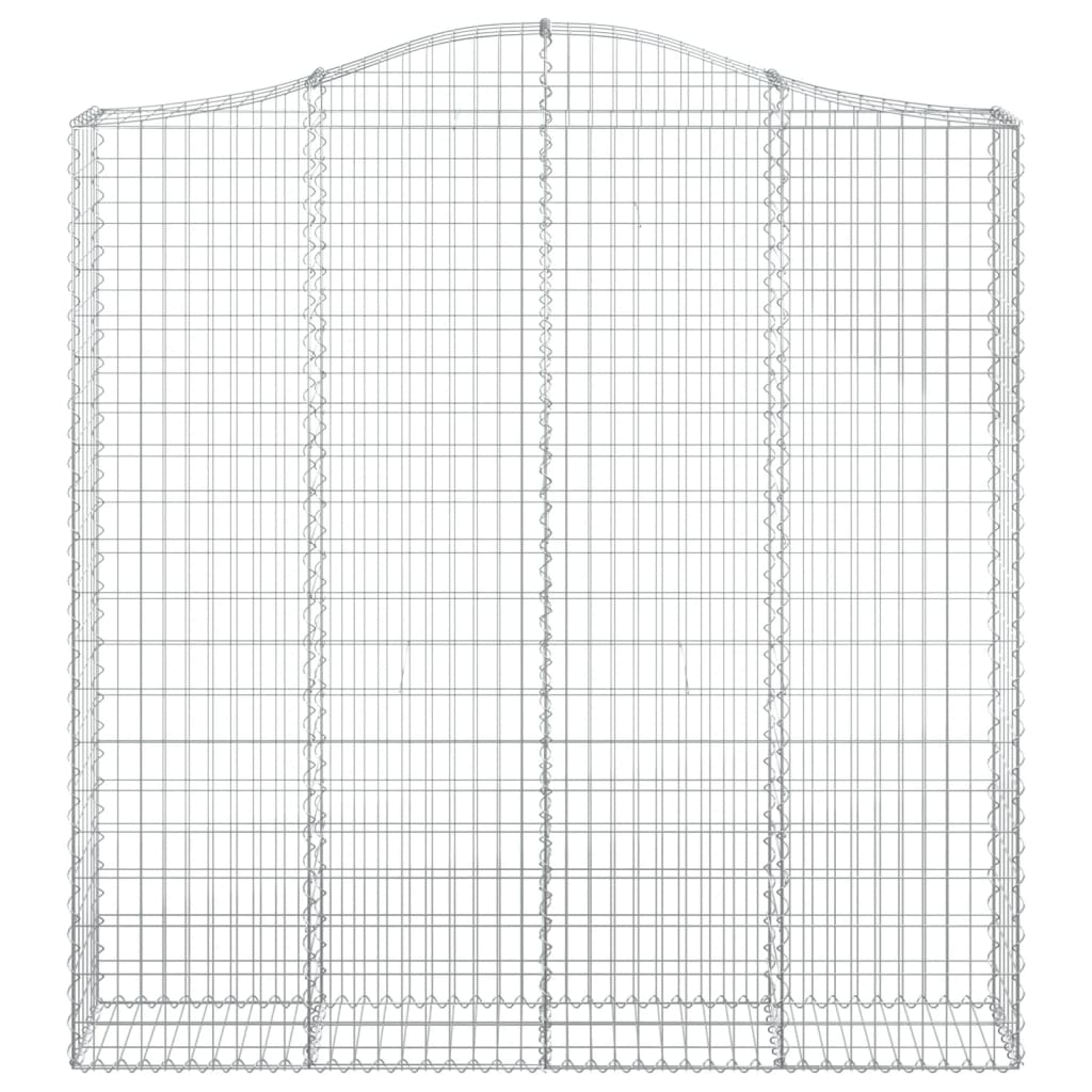 vidaXL Gabione mit Hochbogen 200x30x200/220 cm Verzinktes Eisen