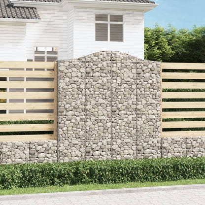vidaXL Gabionenkorb mit Rundbogen 200x30x220/240 cm Acier galvanisé