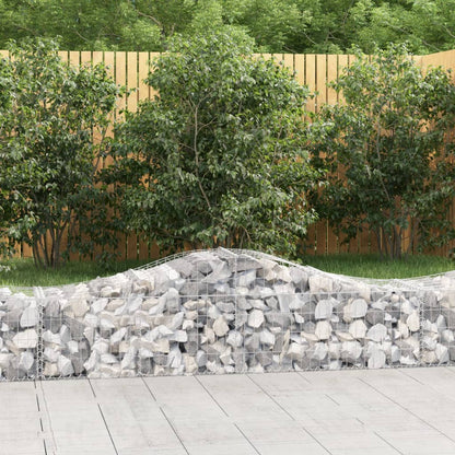 vidaXL Gabionenkorb mit Hochbogen 200 x 50 x 40/60 cm Eisen verzinkt